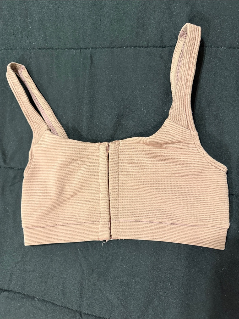 Victoria's Secret Front-Zip Ribbed Bralette in Blush